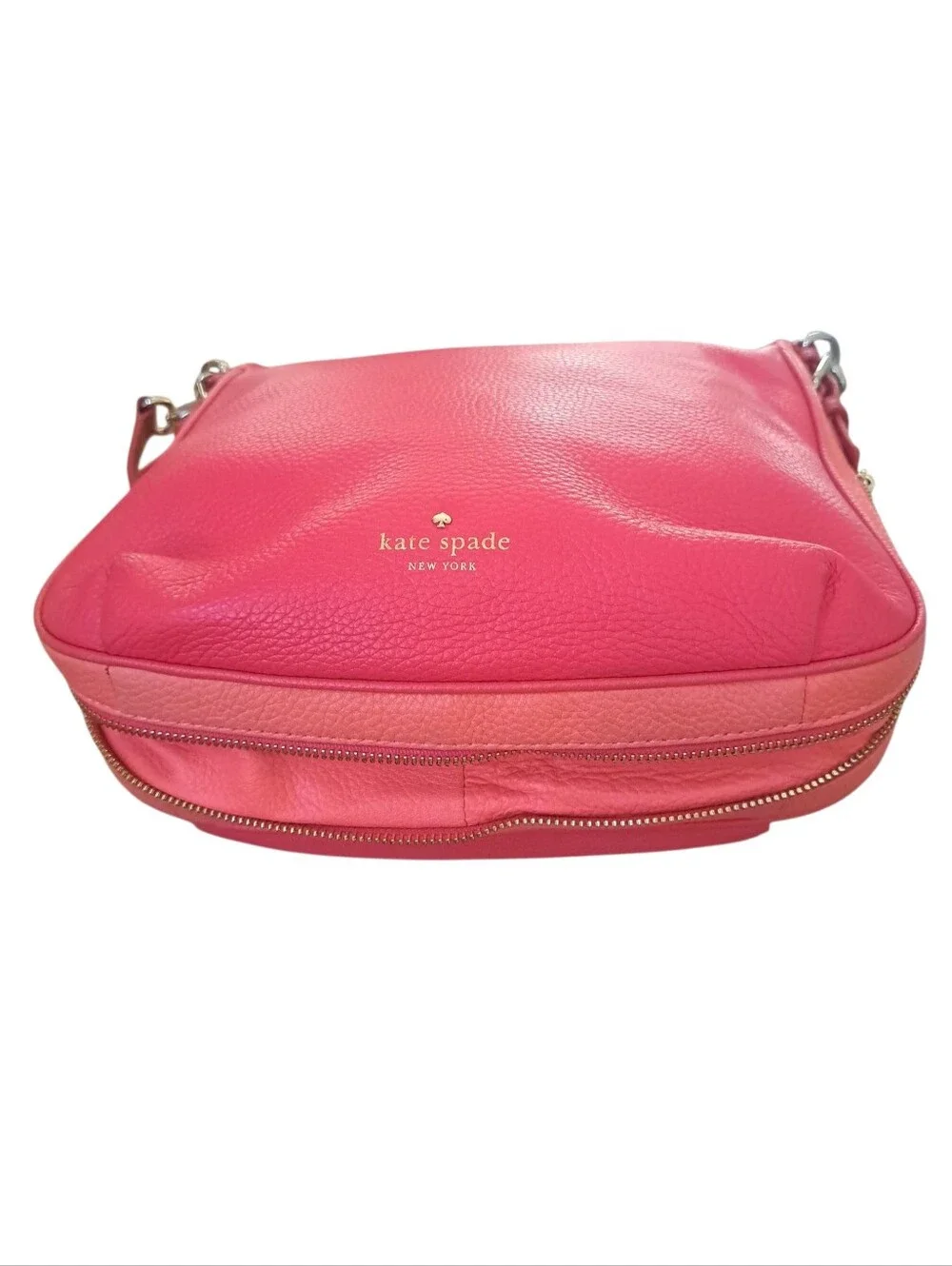 Kate Spade New York Vibrant Pink Pebbled Leather Hobo Crossbody Bag